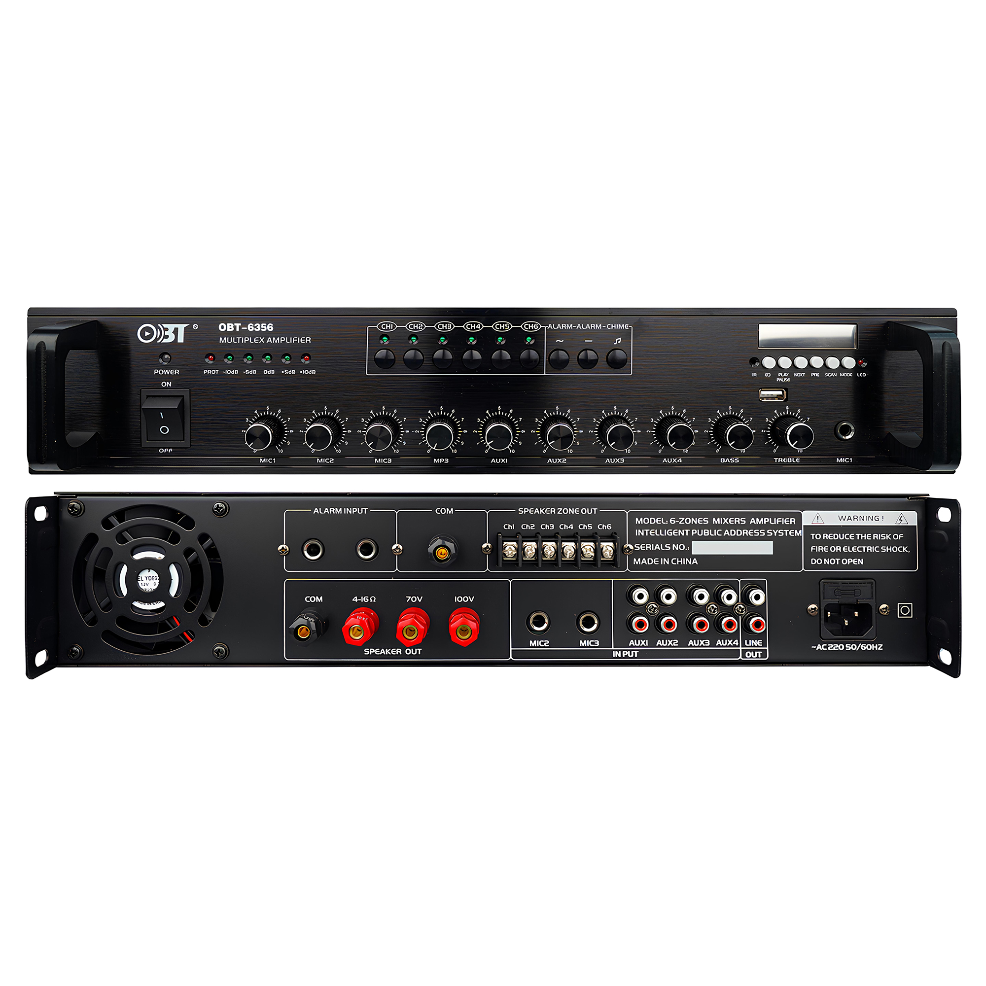 六分區(qū)定壓功放機(jī) OBT-6356_BT